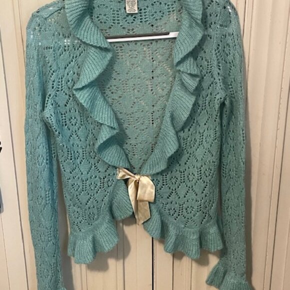 MINT GREEN CARDIGAN - Picture 1 of 2